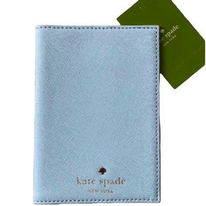 NEW Kate Spade Mikas Pond Sky Blue Passport Holder NWT